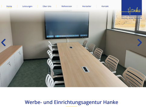Screenshot Website Werbe und Einrichtungsagentur Hanke Hoyerswerda Doergenhausen